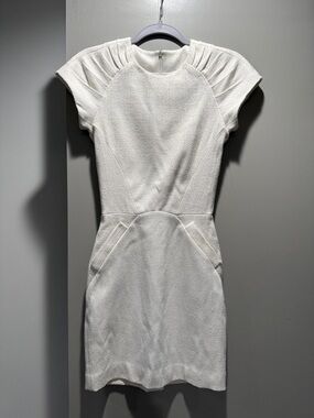 L'AGENCE White Pleated Shoulder Sheath Mini Dress size xs 0